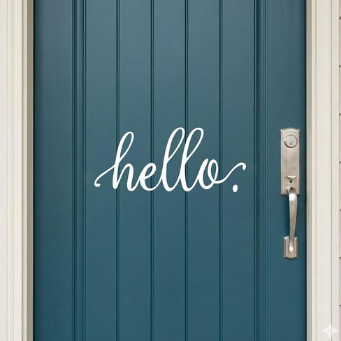 BATTOO Bye. Door Decal Vinyl Sticker Front Door Porch Decoration Farmhouse Greeting Saying Vinyl Decal Door Sticker(White, 6.3"x4.6") in Saudi Arabia