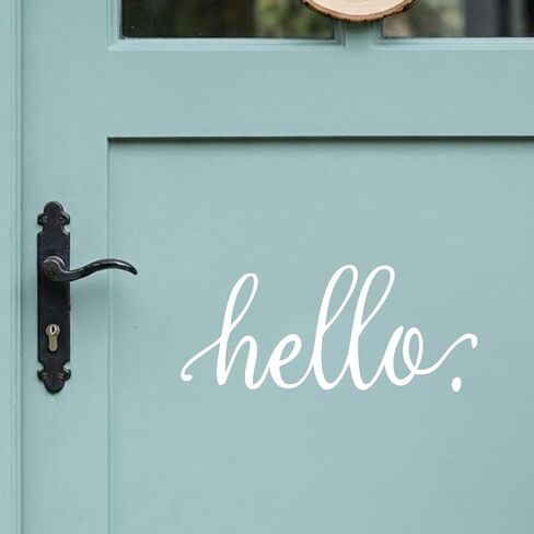 BATTOO Bye. Door Decal Vinyl Sticker Front Door Porch Decoration Farmhouse Greeting Saying Vinyl Decal Door Sticker(White, 6.3"x4.6") in Saudi Arabia