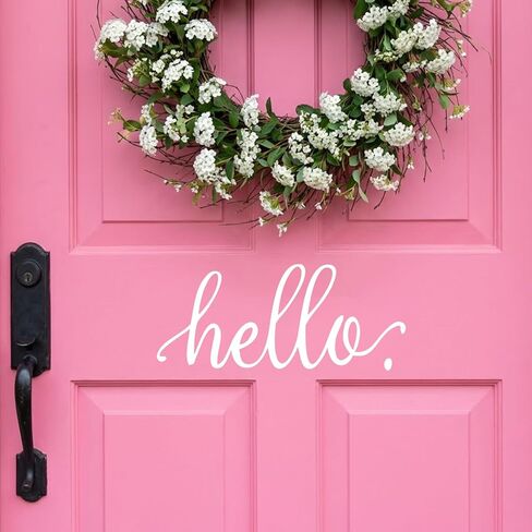 BATTOO Bye. Door Decal Vinyl Sticker Front Door Porch Decoration Farmhouse Greeting Saying Vinyl Decal Door Sticker(White, 6.3"x4.6") in Saudi Arabia