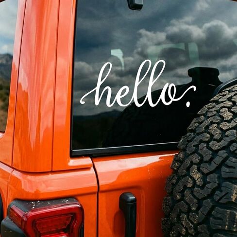 BATTOO Bye. Door Decal Vinyl Sticker Front Door Porch Decoration Farmhouse Greeting Saying Vinyl Decal Door Sticker(White, 6.3"x4.6") in Saudi Arabia