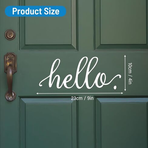 BATTOO Bye. Door Decal Vinyl Sticker Front Door Porch Decoration Farmhouse Greeting Saying Vinyl Decal Door Sticker(White, 6.3"x4.6") in Saudi Arabia