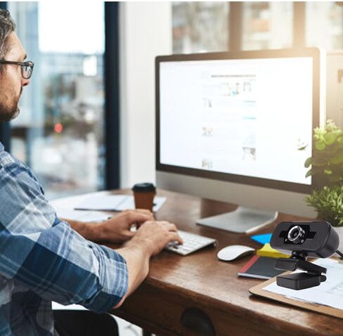 كاميرا ويب Yunseity 2K، كاميرا كمبيوتر USB بزاوية واسعة للغاية 170 درجة مع تسجيل حلقة لعقد مؤتمرات الكمبيوتر ومكالمات الفيديو والاجتماعات عبر الإنترنت واستخدام السيارات in Kuwait