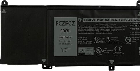 XRGXX Battery Replacement for Dell Alienware M15 R1 2018 / Alienware M17 R1 2019 / G5 15 5590 / G7 15 7590 / G7 17 7790 7590 Series 1F22N 01F22N 06YV0V 6YV0V 0JJPFK 08622M 11.4V 90Wh 7890mAh in Kuwait