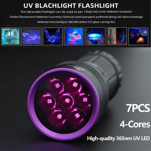 ALONEFIRE SV117 70W Professional UV Flashlight 365nm Digital Display USB-C Rechargeable with Protective Glasses in Kuwait