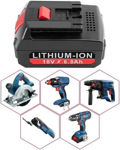 بطارية ليثيوم Labtec BAT609 18 فولت 6000 مللي أمبير في الساعة بديلة لبوش 18 فولت 17618، 17618-01، 24618-01، 25618، 26618، 37618 بطارية أدوات كهربائية لاسلكية in Kuwait