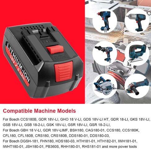 بطارية ليثيوم Labtec BAT609 18 فولت 6000 مللي أمبير في الساعة بديلة لبوش 18 فولت 17618، 17618-01، 24618-01، 25618، 26618، 37618 بطارية أدوات كهربائية لاسلكية in Kuwait