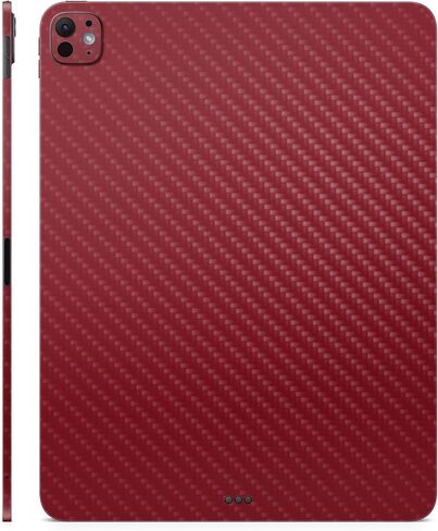 Carbon Fiber Skin Compatible with Apple iPad Pro 13 (M4) 2024 - Solid Burgundy - Premium 3M Vinyl Protective Decal Cover - Easy to Apply | Crafted in The USA by MightySkins in Kuwait