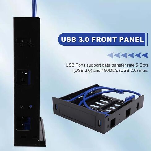 2 × لوحة أمامية USB 3.0 مع جهاز/محرك أقراص ثابتة مقاس 3.5 بوصة أو SSD/HDD مقاس 2.5 بوصة إلى 5.25 قرص مرن إلى حامل علبة محرك الأقراص الضوئية in Kuwait