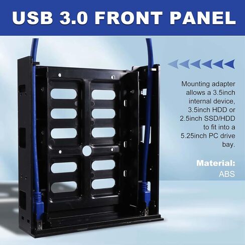 2 × لوحة أمامية USB 3.0 مع جهاز/محرك أقراص ثابتة مقاس 3.5 بوصة أو SSD/HDD مقاس 2.5 بوصة إلى 5.25 قرص مرن إلى حامل علبة محرك الأقراص الضوئية in Kuwait