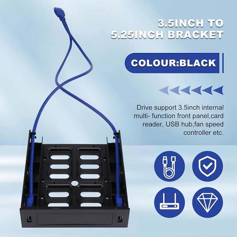 2 × لوحة أمامية USB 3.0 مع جهاز/محرك أقراص ثابتة مقاس 3.5 بوصة أو SSD/HDD مقاس 2.5 بوصة إلى 5.25 قرص مرن إلى حامل علبة محرك الأقراص الضوئية in Kuwait