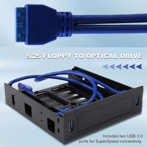 2 × لوحة أمامية USB 3.0 مع جهاز/محرك أقراص ثابتة مقاس 3.5 بوصة أو SSD/HDD مقاس 2.5 بوصة إلى 5.25 قرص مرن إلى حامل علبة محرك الأقراص الضوئية in Kuwait