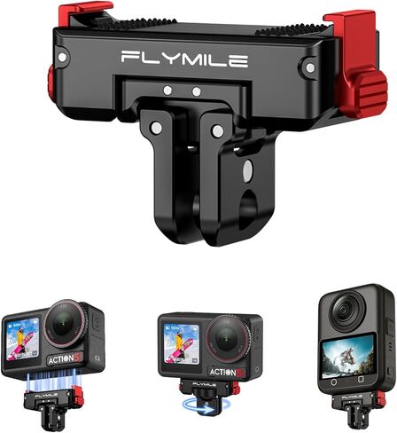Action 5 Pro حامل مغناطيسي سريع الفك، محول من سبائك الألومنيوم يدور أفقيًا 360 درجة لـ DJI OSMO Action 5 Pro/4/3/360، مع فتحة ملولبة 1/4 بوصة وكاميرا عمل قابلة للطي لملحقات الحامل ثلاثي القوائم in Kuwait