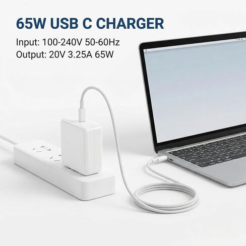 65W USB C Laptop Charger Compatible with Samsung Galaxy Book 360, Galaxy Book Pro 13.3" 15.6" ep-ta865 NP950QDB NP930QDB NP935QDC NP950XDB, Chromebook 4 4+ Plus XE310XBA XE350XBA AC Adapter in Kuwait