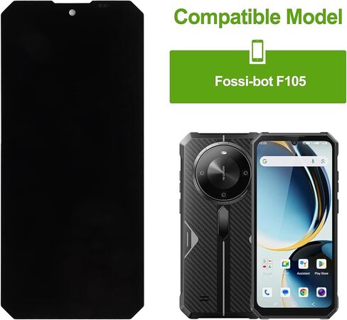Replacement Compatible with Fossibot F105 (Black Without Frame) LCD Display Touch Screen Digitizer Assembly with Repair Tools in Kuwait