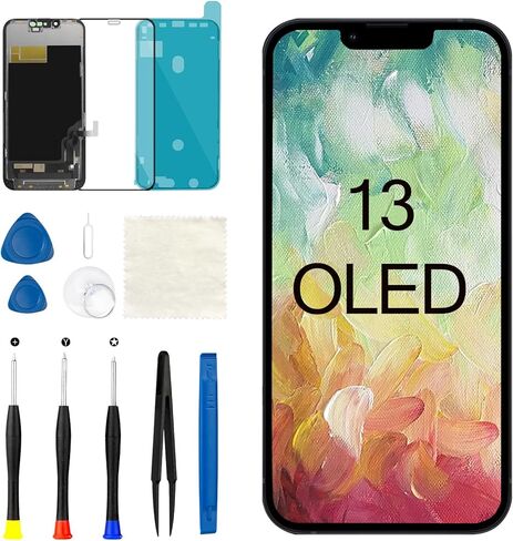 OLED آيفون 13 استبدال الشاشة ثلاثية الأبعاد إطار اللمس محول الأرقام مع أدوات إصلاح A2641 A2643 A2484 A2644 A2645 in Kuwait