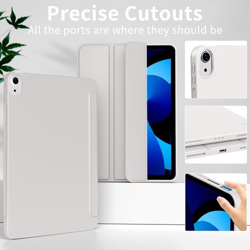 Case for iPad (A16) 11th Generation 11 Inch 2025/ iPad 10th Generation 10.9 inch 2022, Auto Wake/Sleep, Support Touch ID, Slim Trifold Stand Protective Cover with Soft TPU Back (Gray) in Kuwait