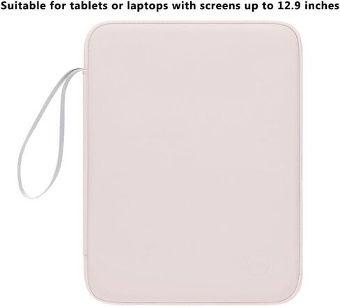 12.9 Inch Tablet Sleeve Bag, Portable Carrying Case with Lanyard, Waterproof Zipper Pouch Built in Pockets for Cables, Mouse, Keyboard, Travel Home Office Use, Black in Kuwait
