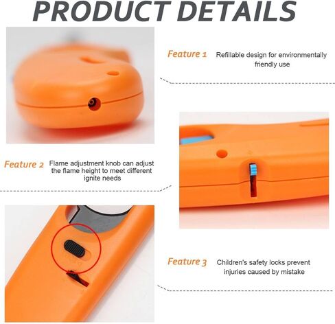 Butane Lighter, 4pcs Refillable Long Lighter for Candle BBQ Fireplace(No Butane Inside) in Kuwait