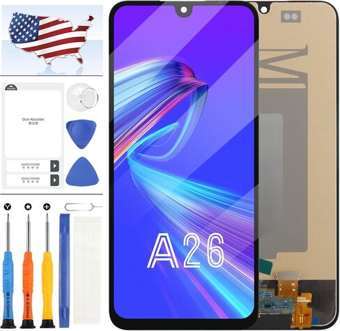 INCELL LCD Screen for Samsung Galaxy A26,Screen Replacement for Samsung Galaxxy A26 5G LCD Display A266 SM-A266U,SM-A266E,SM-A266B LCD Digitizer Screen Touch Assembly(Black,No Fingerprint) in Kuwait