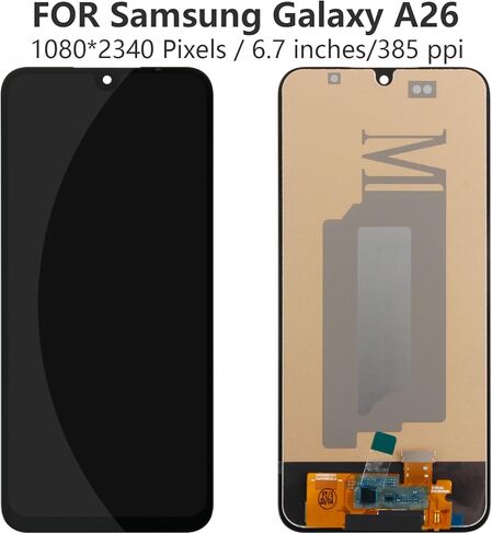 INCELL LCD Screen for Samsung Galaxy A26,Screen Replacement for Samsung Galaxxy A26 5G LCD Display A266 SM-A266U,SM-A266E,SM-A266B LCD Digitizer Screen Touch Assembly(Black,No Fingerprint) in Kuwait