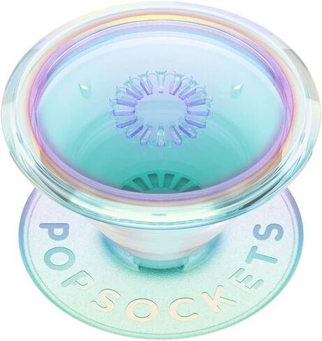 PopSockets PopGrip - توسيع الحامل والقبضة مع جزء علوي قابل للتبديل - شفاف قزحي الألوان in Kuwait