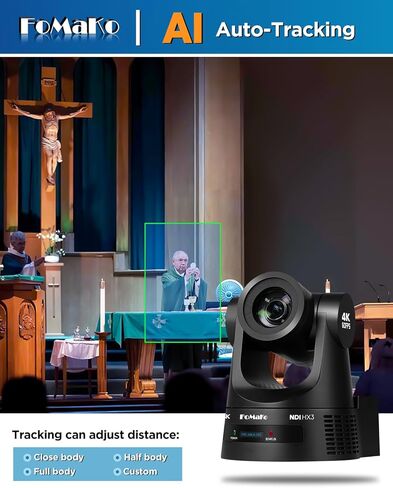 FoMaKo 4K 60fps NDI PTZ Camera, Supports NDI HX3 4K 60fps Output, 20x Optical Zoom, NDI PTZ Camera Controller KC608 for E-Commerce Live Streaming & Brand Promotion Livestreaming(K600NX4+M4+KC608 Pro in Kuwait