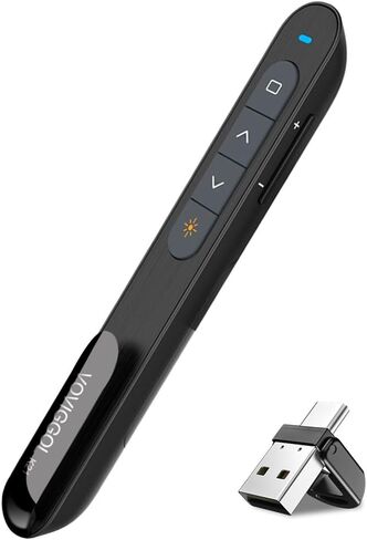 Presentation Clicker for PowerPoint Presentation Remote, RF 2.4GHz Wireless Presenter Remote USB Google Slide Advancer PPT PowerPoint Clicker for Mac, Keynote, Computer, Laptop (Black) in Saudi Arabia