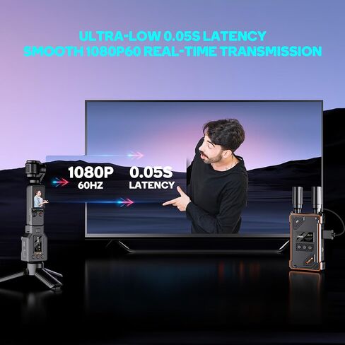 جهاز إرسال واستقبال HDMI لاسلكي لجيب DJI Osmo Pocket 3,1080P UVC&HDMI موسع HDMI لاسلكي لمحول OBS، زمن استجابة 1640 قدم 0.05 ثانية، شحن عكسي، HDMI إلى UVC، مجموعة منشئ المحتوى in Kuwait