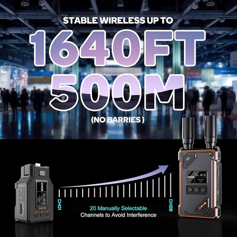 جهاز إرسال واستقبال HDMI لاسلكي لجيب DJI Osmo Pocket 3,1080P UVC&HDMI موسع HDMI لاسلكي لمحول OBS، زمن استجابة 1640 قدم 0.05 ثانية، شحن عكسي، HDMI إلى UVC، مجموعة منشئ المحتوى in Kuwait