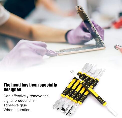 POCREATION Pry Opening Repair Tools, Carbon Steel 6 in 1 Mobile Phone Pry Bar Set with Flat Ends, Ideal for Phone, Tablet, Laptop Repair in Kuwait