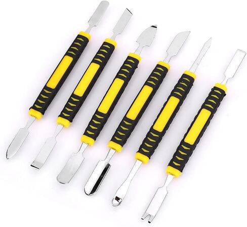 POCREATION Pry Opening Repair Tools, Carbon Steel 6 in 1 Mobile Phone Pry Bar Set with Flat Ends, Ideal for Phone, Tablet, Laptop Repair in Kuwait