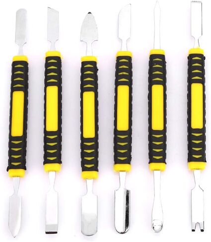 POCREATION Pry Opening Repair Tools, Carbon Steel 6 in 1 Mobile Phone Pry Bar Set with Flat Ends, Ideal for Phone, Tablet, Laptop Repair in Kuwait