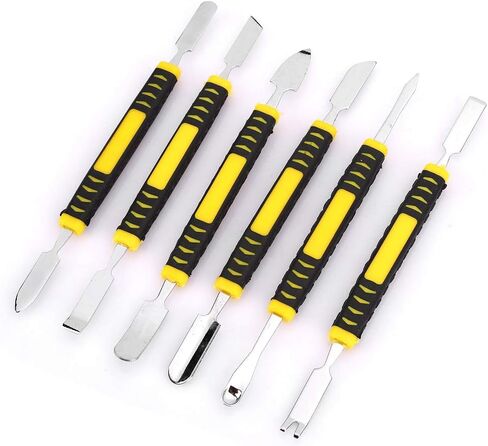 POCREATION Pry Opening Repair Tools, Carbon Steel 6 in 1 Mobile Phone Pry Bar Set with Flat Ends, Ideal for Phone, Tablet, Laptop Repair in Kuwait