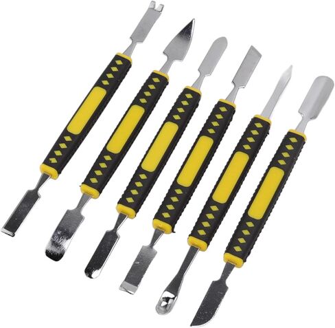 YWBL-WH Longterm Spudger Repair Tool Set, Metal ABS Spudger for Electronics, 6 Pieces with NonSlip Handle for Phone and Tablet Maintenance in Kuwait
