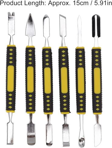 YWBL-WH Longterm Spudger Repair Tool Set, Metal ABS Spudger for Electronics, 6 Pieces with NonSlip Handle for Phone and Tablet Maintenance in Kuwait