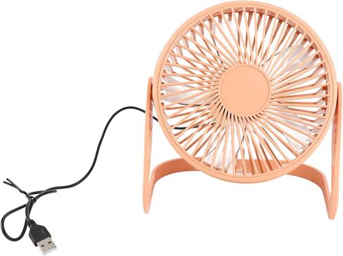 مروحة مكتب USB ذات درجة دوران هادئة للمنزل والمكتب والسفر ومروحة محمولة لمكتبات مساكن سطح المكتب (برتقالية) in Kuwait