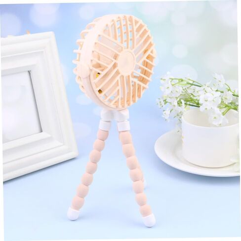 OUNONA Octopus USB Mini Fan Small Portable Personal Desk Fan with USB Charging and Quiet Operation for Home Office Use, Yellow round Design in Kuwait