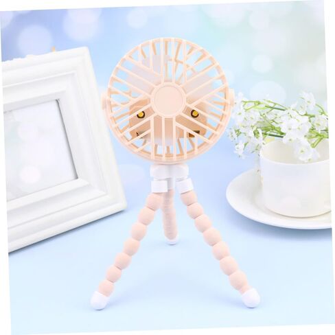 OUNONA Octopus USB Mini Fan Small Portable Personal Desk Fan with USB Charging and Quiet Operation for Home Office Use, Yellow round Design in Kuwait