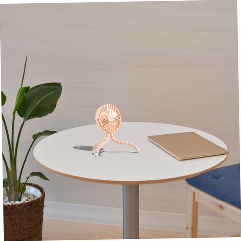 OUNONA Octopus USB Mini Fan Small Portable Personal Desk Fan with USB Charging and Quiet Operation for Home Office Use, Yellow round Design in Kuwait