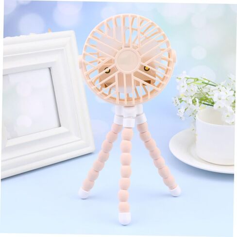 OUNONA Octopus USB Mini Fan Small Portable Personal Desk Fan with USB Charging and Quiet Operation for Home Office Use, Yellow round Design in Kuwait