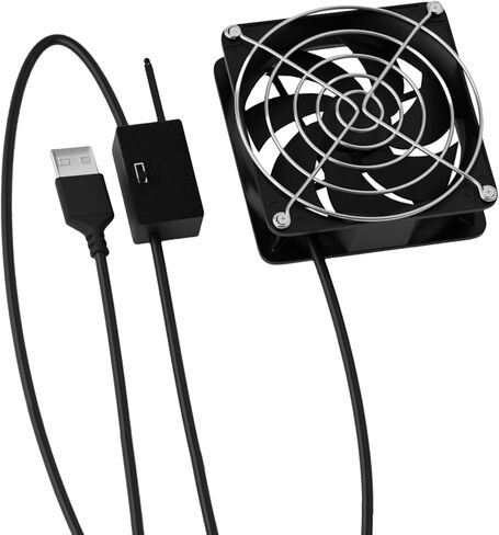 USB 5V Powered 8cm Cooling Fan with Temperature Control for Electronics Including Routers and Consoles Router Cooling Fan in Kuwait