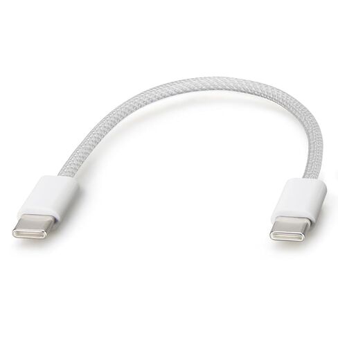 كابل شحن قصير Smays لهاتف iPhone 17 Pro Max - سلك شاحن USB C مجدول إلى USBC، أبيض، 6 بوصات / 0.5 قدم in Kuwait