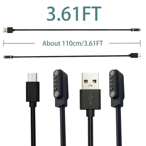 2 Pack Magnetic Charger Cables fits for PLAUD Note AI Voice Recorder,3.61 FT USB and Type-c AI Smart Recorder Charging Cable Cord Replacement,Accessories. in Kuwait