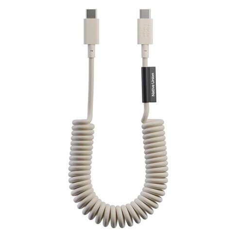 Native Union USB-C Pop Cable - Coiled Extendable – 4ft Recommended Length – Ultra-Strong Charging Cable Compatible with iPhone Air, 17e, 17 Pro Max, iPad Pro M5, Galaxy S26, Fold 7 (Sandstone) in Kuwait