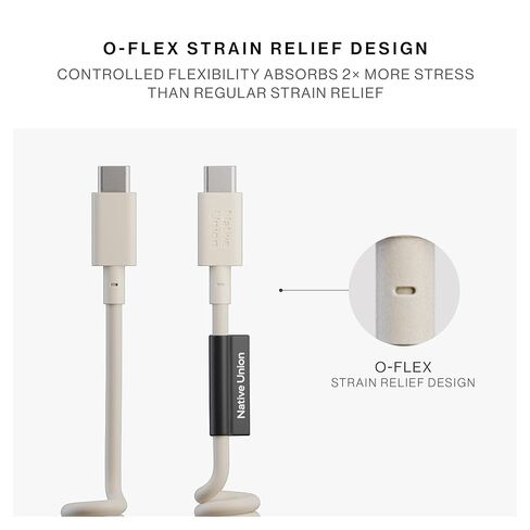 Native Union USB-C Pop Cable - Coiled Extendable – 4ft Recommended Length – Ultra-Strong Charging Cable Compatible with iPhone Air, 17e, 17 Pro Max, iPad Pro M5, Galaxy S26, Fold 7 (Sandstone) in Kuwait