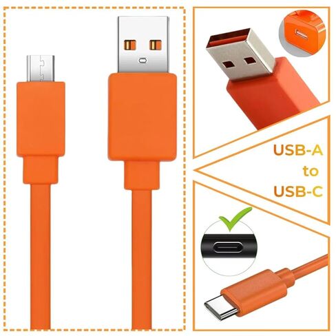 Charger Cable Compatible with Ring Battery Doorbell(2024 Release)，Ring Doorbell Camera USB C Charging Cable -3.3FT, Orange in Kuwait