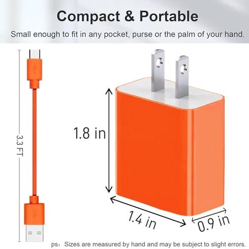Charger Cable Compatible with Ring Battery Doorbell(2024 Release)，Ring Doorbell Camera USB C Charging Cable -3.3FT, Orange in Kuwait