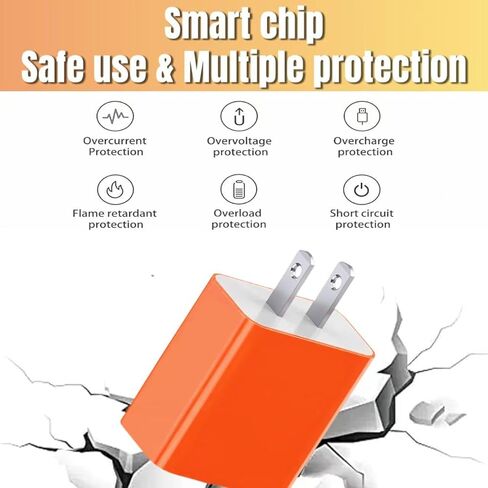 Charger Cable Compatible with Ring Battery Doorbell(2024 Release)，Ring Doorbell Camera USB C Charging Cable -3.3FT, Orange in Kuwait