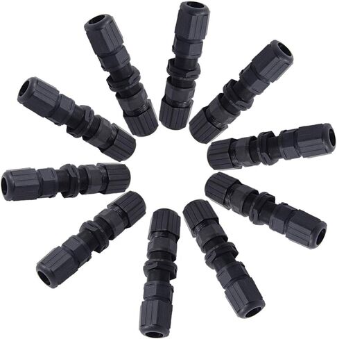 IS Icstation RJ45 Waterproof Connector, Female to Female, Panel Mount, CAT 6, CAT 5, CAT 5E, M20 IP68 Ethernet LAN Cable Coupler (Pack of 10) in Kuwait