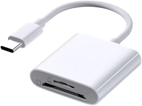 USB C SD TF Card Reader, Dual Slot Type C Memory Card Adapter, Trail Camera Viewer Micro SD Card Reader Compatible with iPhone 17/16/15, iPad, MacBook, Android Galaxy, Laptop Digital Camera in Kuwait